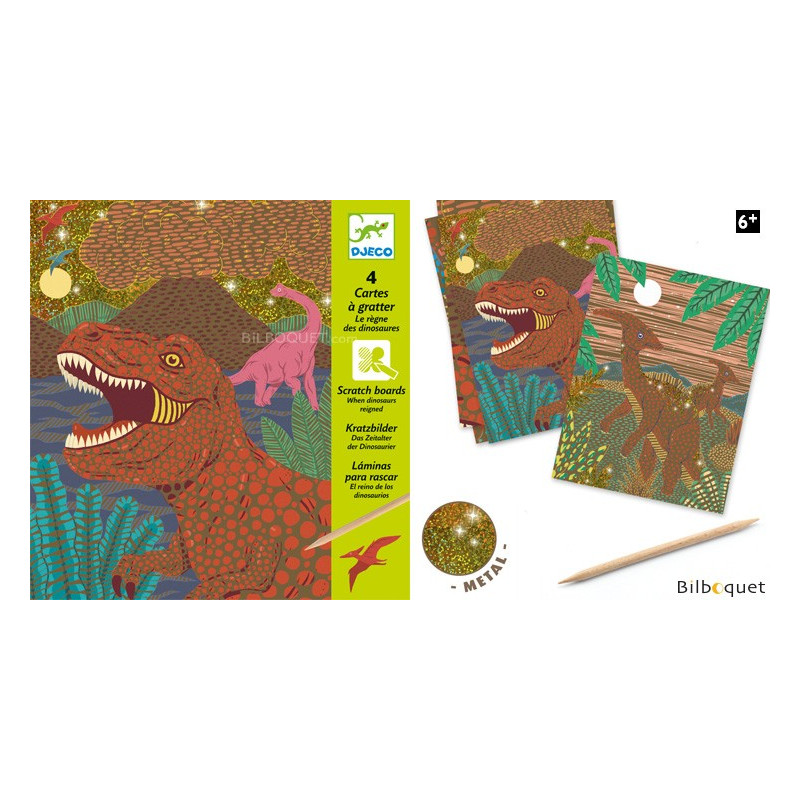 4 cartes à gratter Dinosaures Design by Bene Rohlman