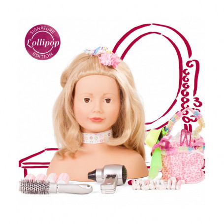 Tête à coiffer et à maquiller Götz, 50 pièces, Edition Lollipop blonde