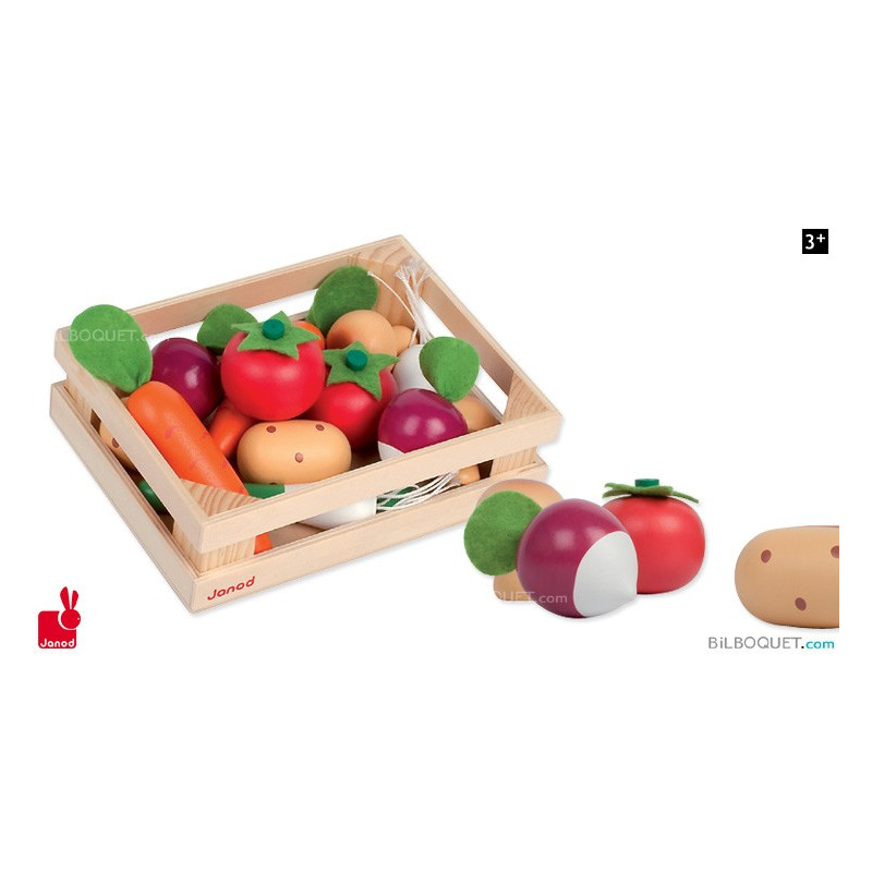 Légumes en bois - Set de 12 légumes pour enfant dès 3 ans Janod