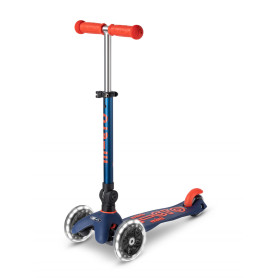 Mini Micro DELUXE navy blue Foldable - LED wheels - Scooter 2-5 years