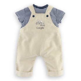 Ecru t-shirt and dungarees Bords de Loire - Mon grand poupon Corolle 36cm