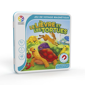The hare and the tortoises - 48 challenges - Magnetic travel game - metal box