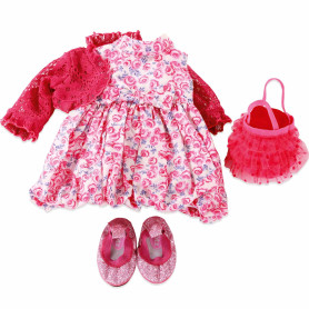 Ensemble Robe à Roses, Gilet et Accessoires pour Poupée 45-50 cm - Götz