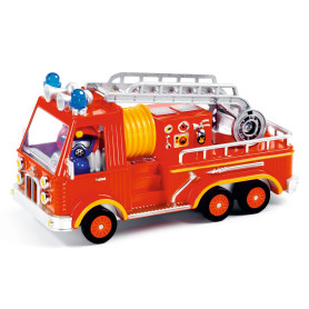 Captain Fire Crazy Motors" fire truck, "metal vehicle with swinging ladder