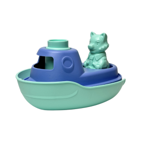 Bateau Modulable turquoise en plastique recyclé, jouet éducatif et écoresponsable fabriqué en France.