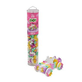 PLUS-PLUS Candy Car Tube, Educational Toy for Kids - 200 Pastel Car Pieces.