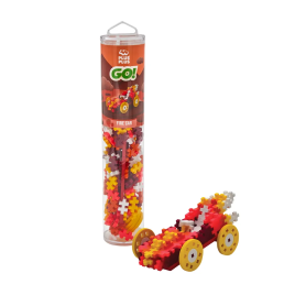 PLUS-PLUS Tube Fire Car, Educational Toy for Kids – 200-Piece Fiery Car Set.