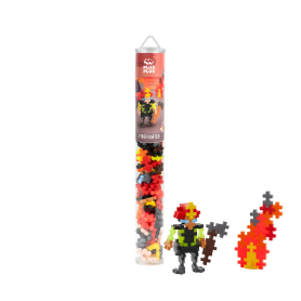 PLUS-PLUS Firefighter Tube, Educational Toy – Build a Heroic Firefighter