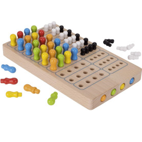 Wooden Master Logic game - Decode your opponent's colour code