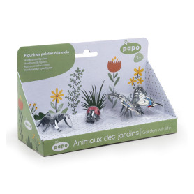 Coffret 3 insectes Fourmi - Coccinelle - papillon - Figiurines Papo