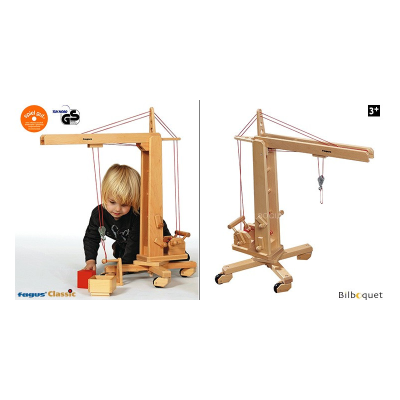 Brochure Helder op bloemblad Large Crane with with rotating tower Wooden Toy